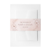 Blush Roze Rose Gouden Folie Rustieke Bruiloft Mon Uitnodigingen Wikkel (Voorkant Voorbeeld)