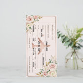 Blush Roze & Rosé Gouden instapkaart save the date (Staand voorkant)