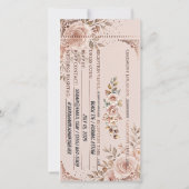 Blush Roze & Rosé Gouden instapkaart save the date (Achterkant)