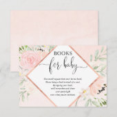 Blush roze rose gouden meisje baby shower boek aan informatiekaartje (Voorkant / Achterkant)