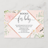 Blush roze rose gouden meisje baby shower boek aan informatiekaartje (Voorkant)