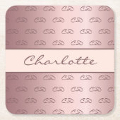 Blush roze rose gouden monogram initialen naam chi kartonnen onderzetters (Voorkant)