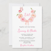 Blush Roze Rose Krans Ribbon bruiloft Kaart (Voorkant)