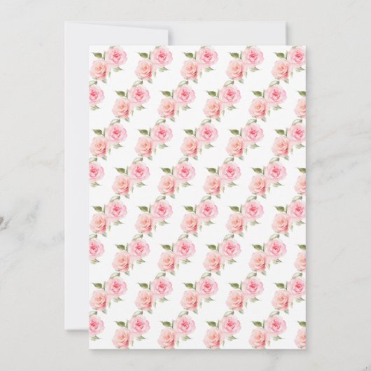 Blush Roze Rose Krans Ribbon bruiloft Kaart (Achterkant)