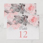  Blush Roze Rose Tafel Kaarten (Voorkant / Achterkant)