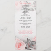  Blush Roze Rose Trouwprogramma Programmakaart (Achterkant)