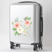 Blush Roze Rose Waterverf Floral w Foliage Sticker (Koffer)