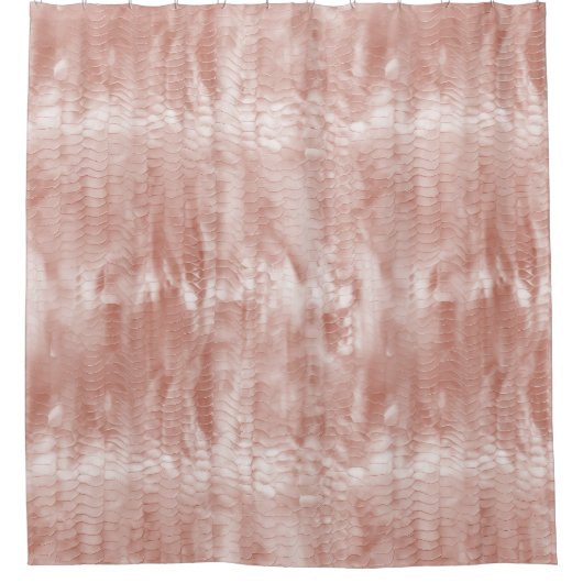 Blush Roze Rose Witte Shell Douchegordijn (Voorkant)