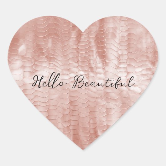 Blush Roze Rose Witte Shell Hart Sticker (Voorkant)