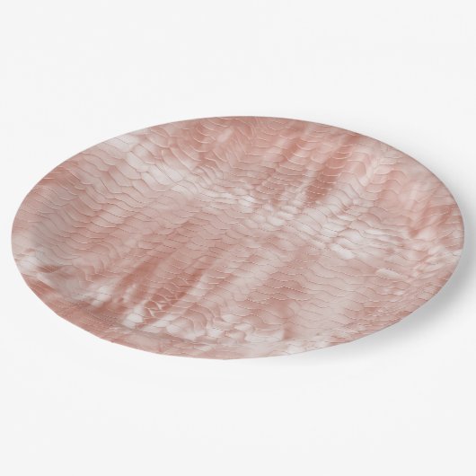 Blush Roze Rose Witte Shell Papieren Bordje (Gekanteld)