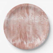 Blush Roze Rose Witte Shell Papieren Bordje (Voorkant)