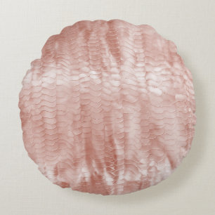 Blush Roze Rose Witte Shell Rond Kussen