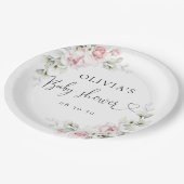 Blush Roze Roses Baby shower Papier Bord (Gekanteld)