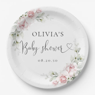 Blush Roze Roses Baby shower Papier Bord