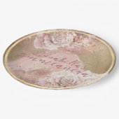 Blush roze roses Gold Quinceañera op perkament Papieren Bordje (Gekanteld)