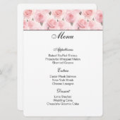 Blush Roze Roses Menu Kaart (Voorkant / Achterkant)