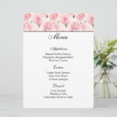 Blush Roze Roses Menu Kaart (Staand voorkant)