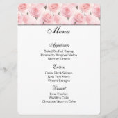Blush Roze Roses Menu Kaart (Voorkant)