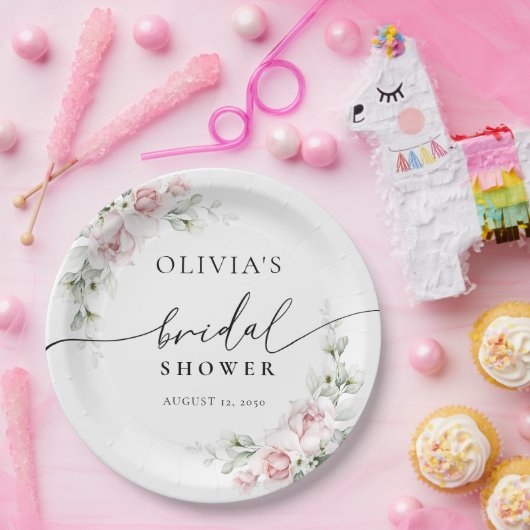 Blush Roze Roses Vrijgezellenfeest Papier Bord (Feest)