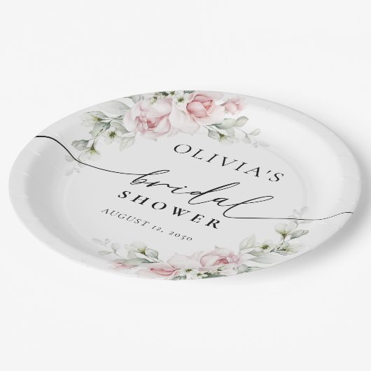 Blush Roze Roses Vrijgezellenfeest Papier Bord (Gekanteld)