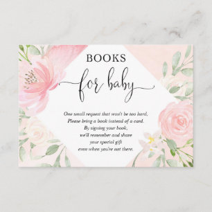 Blush roze roze baby shower gouden meisje informatiekaartje