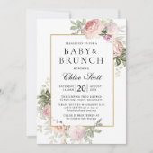 Blush Roze roze Baby shower voor meubilair Kaart (Voorkant)