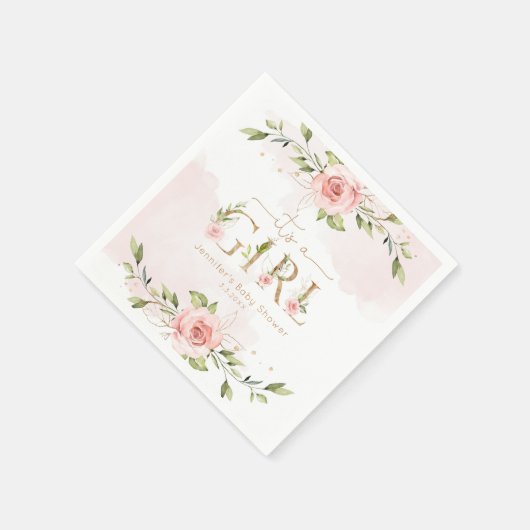 Blush roze roze baby showers luiers servet (Hoek)