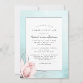 Blush roze roze blauwe Waterverf Bedankkaart (Voorkant)