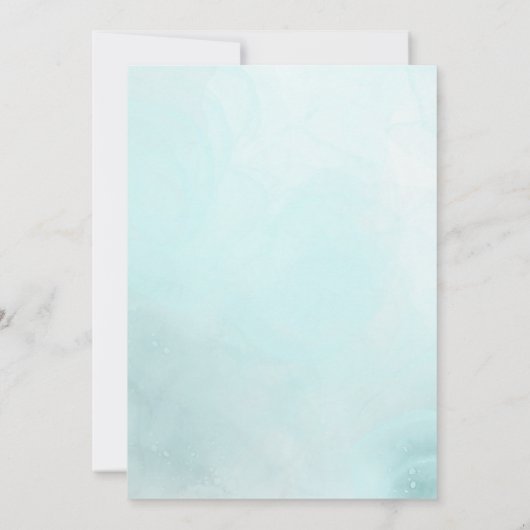 Blush roze roze blauwe Waterverf Bedankkaart (Achterkant)