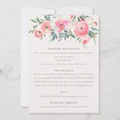 Blush roze roze bloem met één rand kaart (Achterkant)