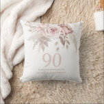 Blush roze roze bloemen 90th Birthday Party Gift Kussen<br><div class="desc">Blush roze bloemen 90th Birthday Party Gift Sierkussen Zie passend collectie in Niche en nestwinkel</div>