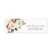 Blush Roze Roze Bloemen Retouradres Labels (Voorkant)