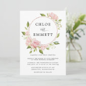 Blush roze roze botanische reuzenweddenschap kaart (Staand voorkant)