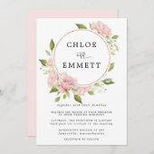 Blush roze roze botanische reuzenweddenschap kaart (Voorkant / Achterkant)