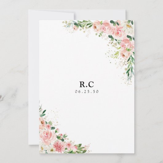 Blush Roze Roze Bridal Shower Kaart (Achterkant)