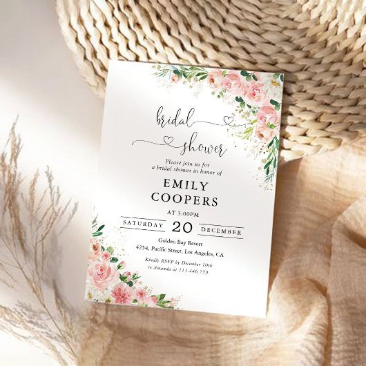 Blush Roze Roze Bridal Shower Kaart