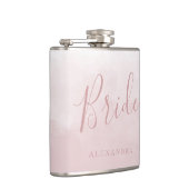 Blush roze roze bruid bruiloft naam cadeau heupfles (Rechts)