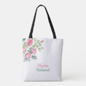 Blush Roze Roze Bruidsmeisje Bachelorette Bloemen Tote Bag (Achterkant)