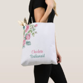 Blush Roze Roze Bruidsmeisje Bachelorette Bloemen Tote Bag (Dichtbij)