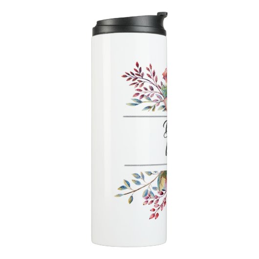 Blush Roze Roze Bruidsmeisje Bloemen Thermosbeker (Gedraaid links)