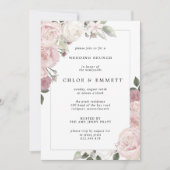 Blush roze roze bruine bruiloft Brunch Kaart (Voorkant)