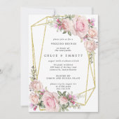 Blush roze roze bruine bruiloft Brunch Kaart (Voorkant)