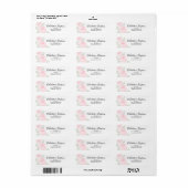 Blush Roze Roze Doop Retouradres Labels (Full Sheet)