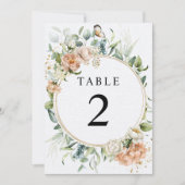 Blush roze roze en Eucalyptus tabelnummers Kaart (Voorkant)