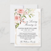 Blush roze roze en groene lederen sympathie Geheug Bedankkaart (Voorkant)