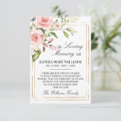 Blush roze roze en groene lederen sympathie Geheug Bedankkaart (Staand voorkant)