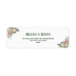 Blush roze roze Eucalyptus Weduwadres Etiket