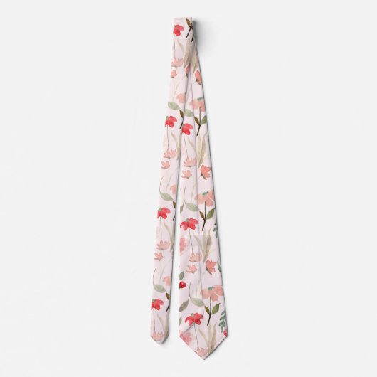 Blush roze roze Floral Modern Chic Stropdas (Achterkant)