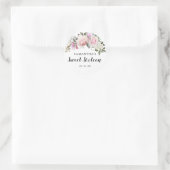 Blush Roze roze Floral Sweet 16 Envelopzegel Ronde Sticker (Tas)