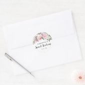 Blush Roze roze Floral Sweet 16 Envelopzegel Ronde Sticker (Envelop)